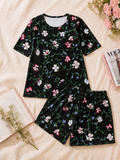 Pyjama Sets with Shorts - Black Vineyard