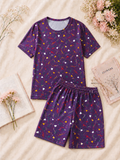 Pyjama Sets with Shorts - Purple Confetti