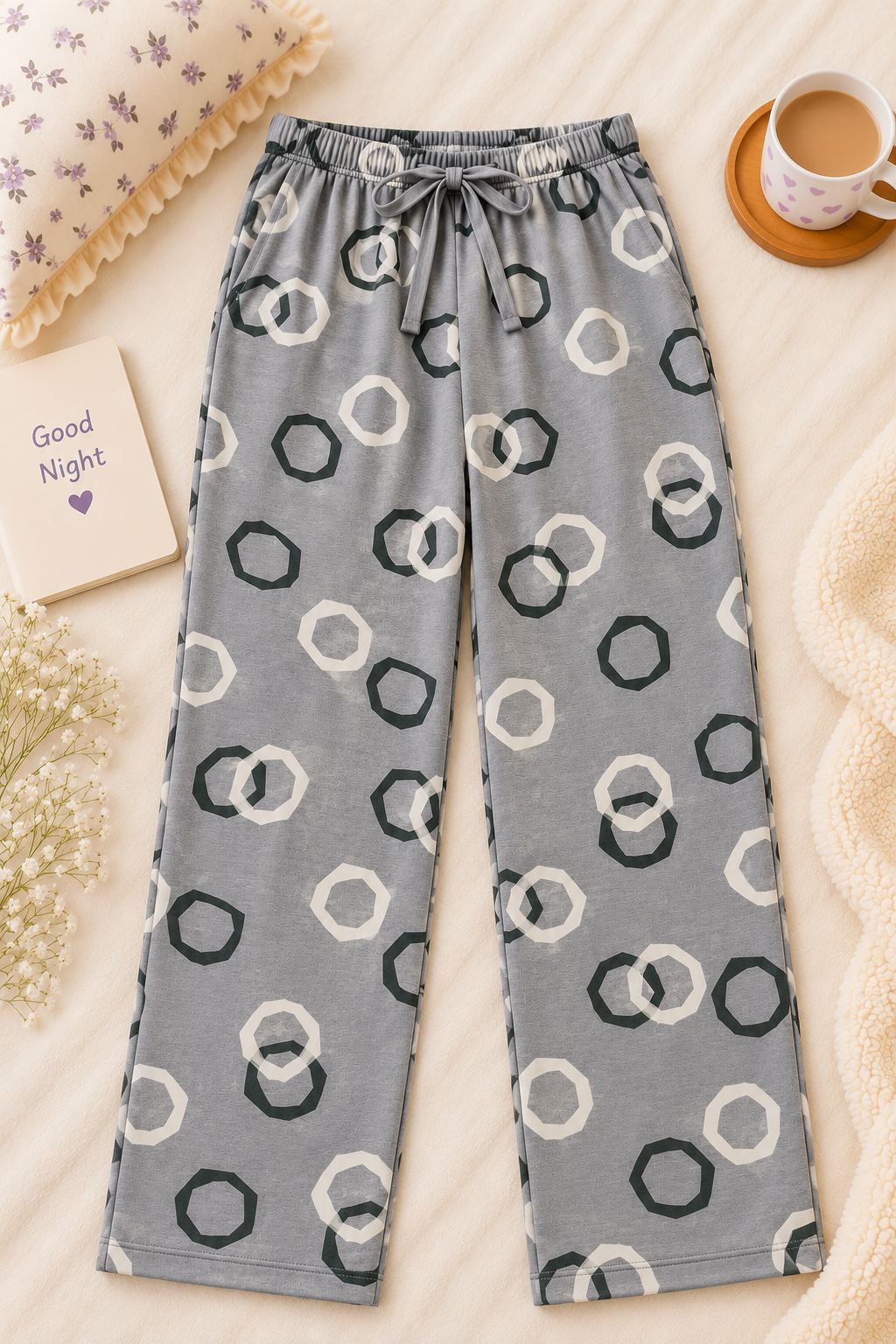 Premium Hosiery Pants - Grey Rings