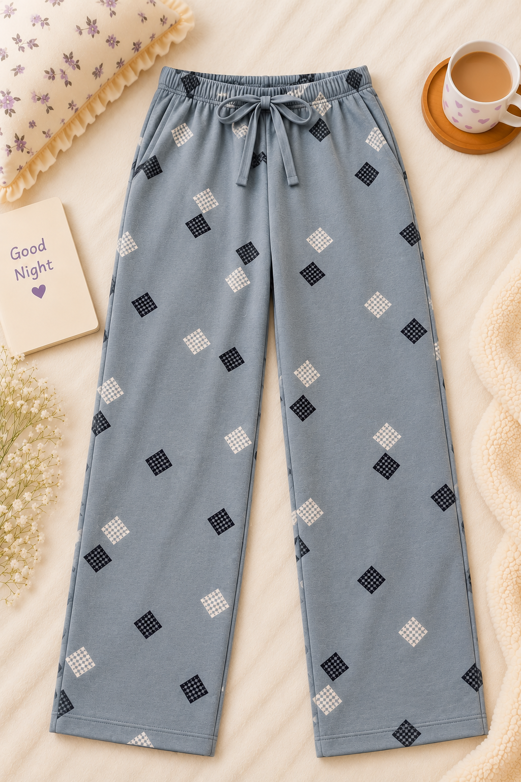 Premium Hosiery Pants - Blue Checkers