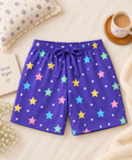 Pyjama Shorts - Violet Stars