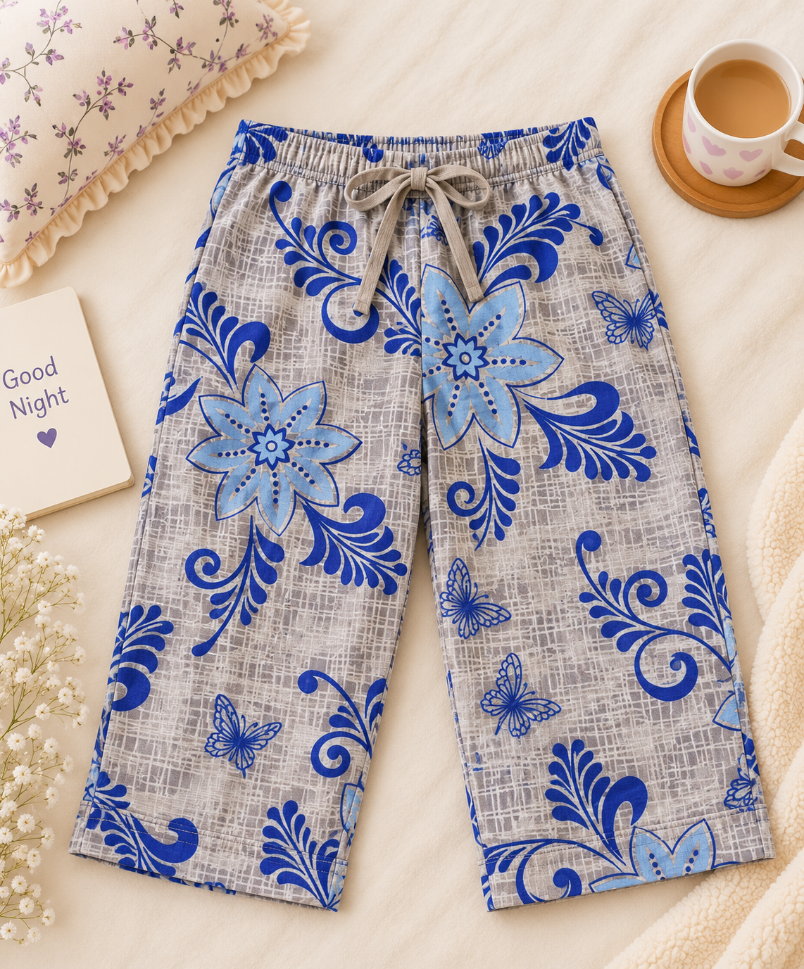 Pyjama 3/4th - Blue Butterfly