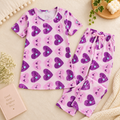Pyjama Sets with Long Top - Purple Hearts