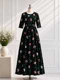 Feeding Maxi 3/4th Sleeve - Black Vineyard
