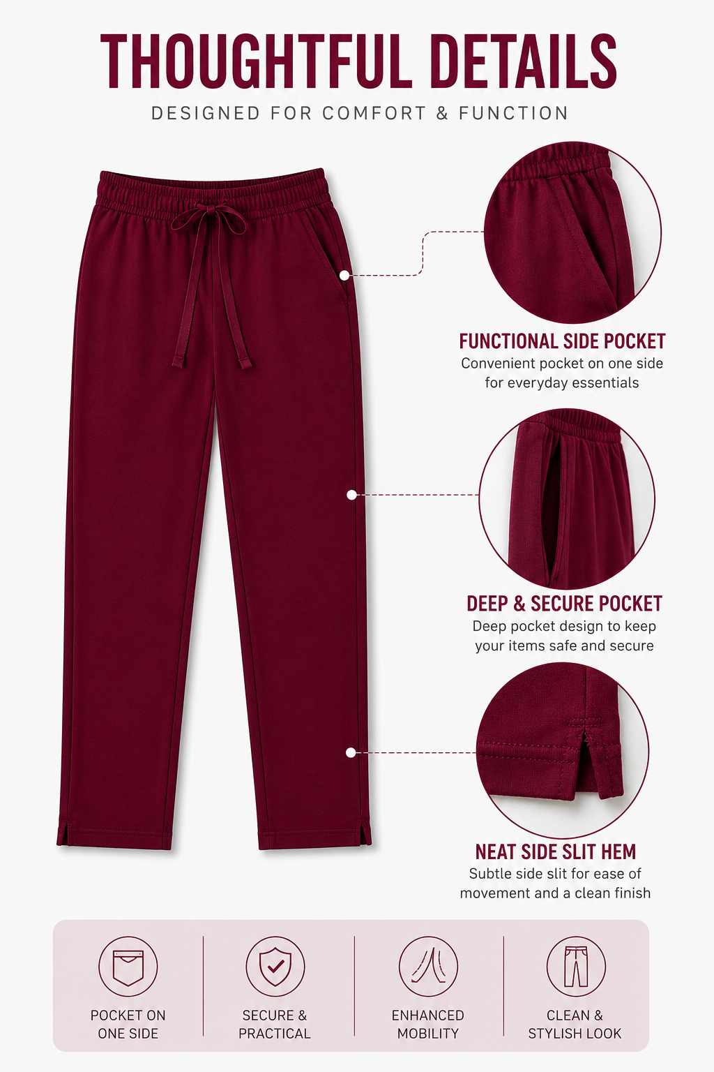 Straight Pants - Silver Grey