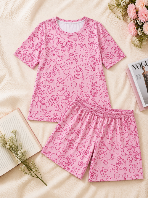 Pyjama Sets with Shorts - Pink Mickey