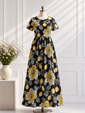 Feeding Maxi Puff Sleeve - Black Floral