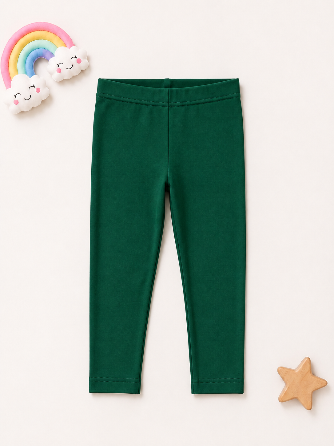 Girls Premium Leggings - Bottle Green