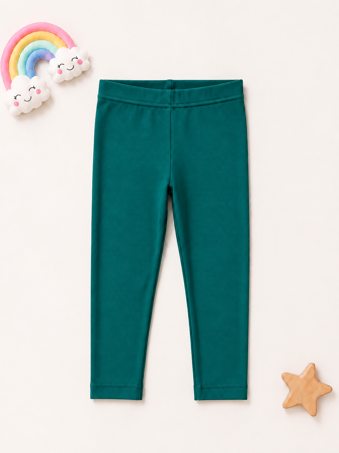 Girls Premium Leggings - Peacock Green