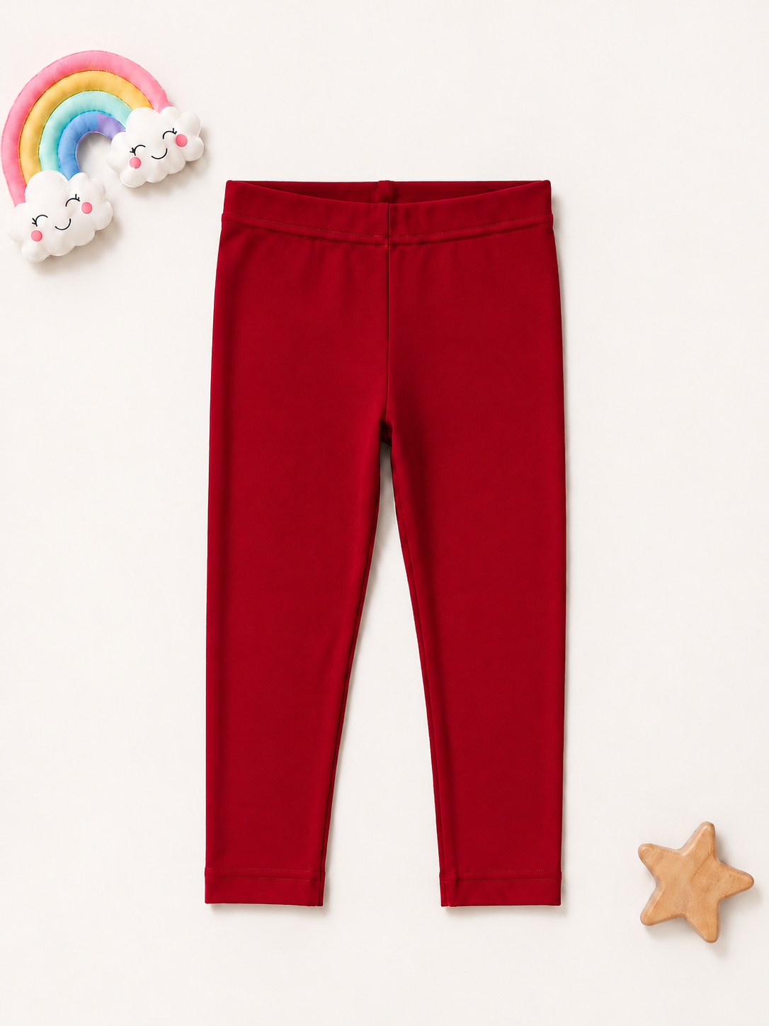 Girls Premium Leggings - Cherry Red