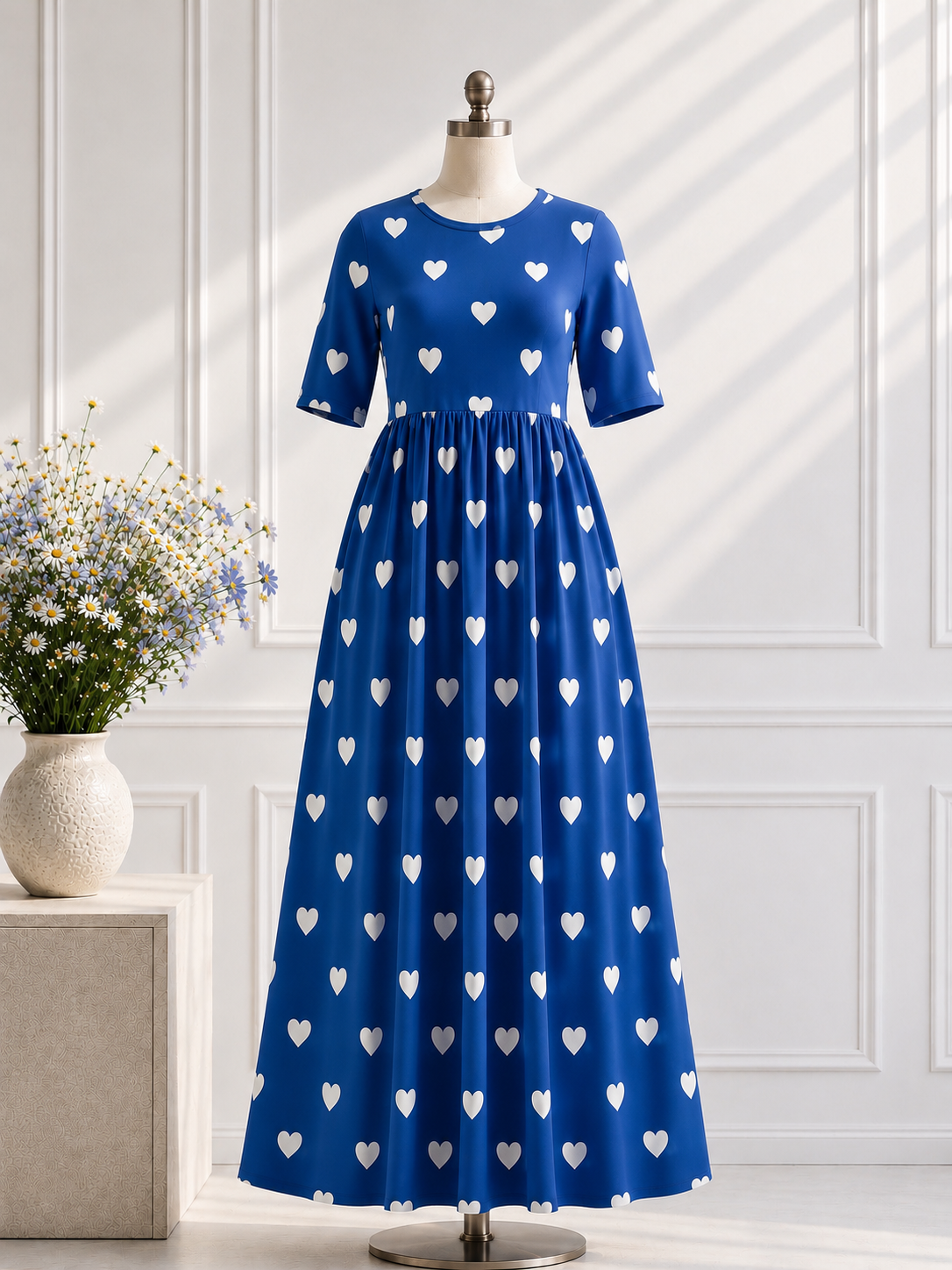 Feeding Maxi 3/4th Sleeve - Blue Hearts
