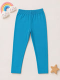 Girls Cotton Leggings - Sky Blue