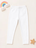 Girls Cotton Leggings - White