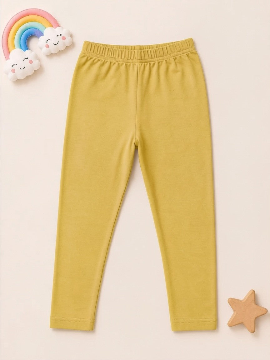 Girls Cotton Leggings - Skin