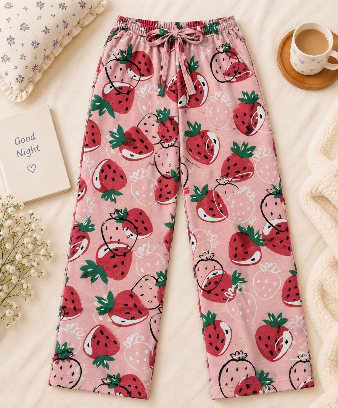 Pyjama Full Pants - Strawberry Pink